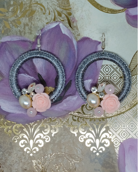 Háčkované  dizajnové náušnice "Kolekcia dizajnových kúskov"